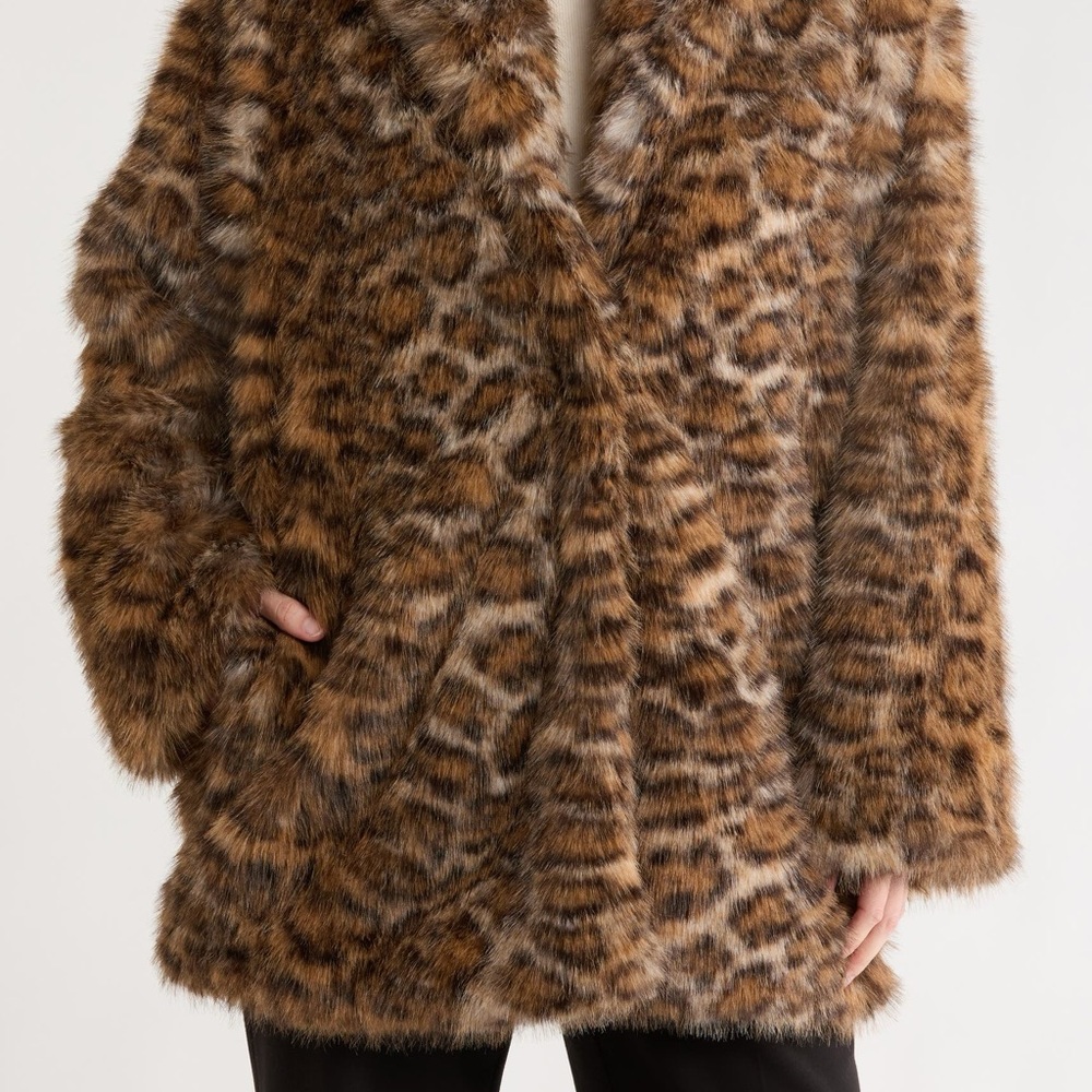 Rebecca Minkoff Brown Leopard Fur Coat